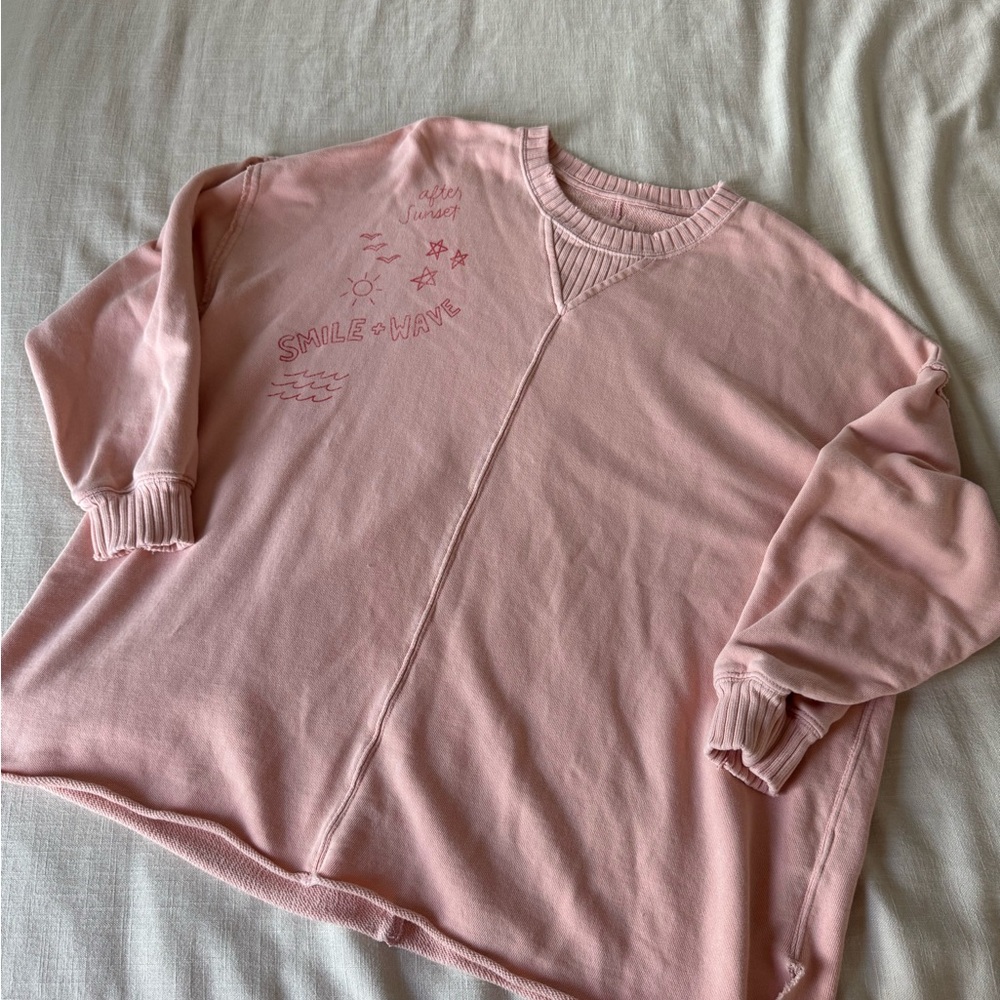 AERIE Sunset Pink Graphic Sweatshirt